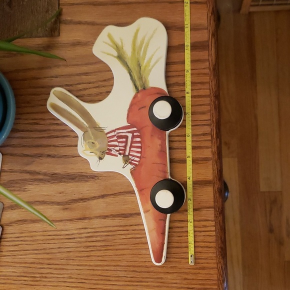 Coat hanger Carrot Car Bunny Rabbit child room small coat towel rack - Picture 2 of 10